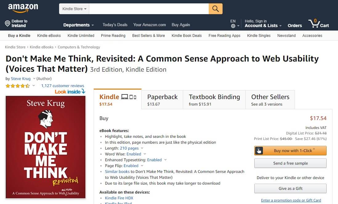 Amazon - Don't Make Me Think book cover
